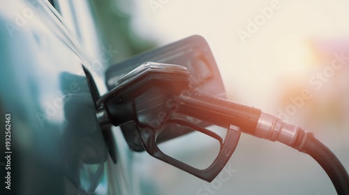 Gas pump is being used to fill a car