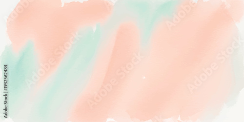 Abstract watercolor blend of soft peach and light aqua, painted texture, artistic background