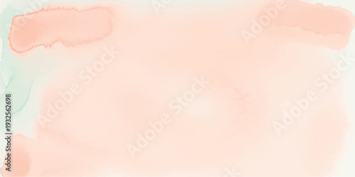Light peach watercolor wash with subtle coral accents and hints of aqua, soft textured background