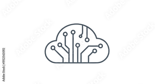 Cloud Computing Technology Circuit Board Icon Digital Data.