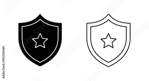 Modern shield star badges design Vector