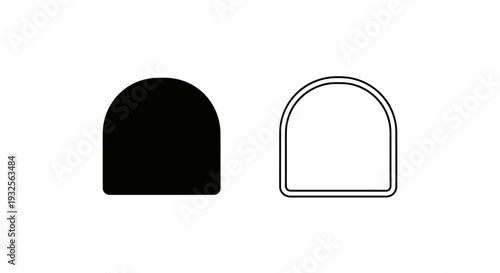 Modern semi-circle black white design Vector