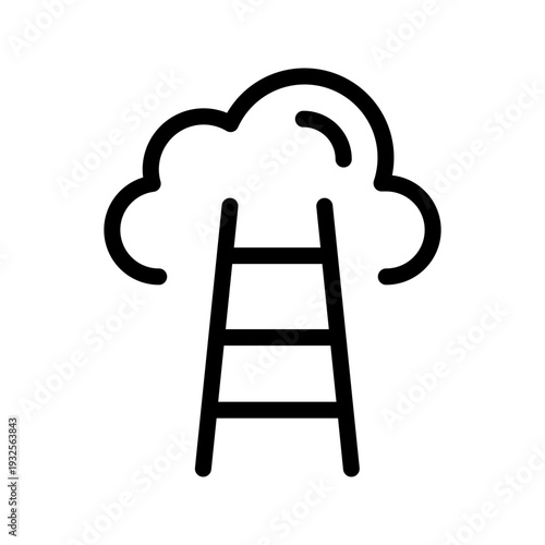 Sky Ladder icon for aspiration, success goals and visionary growth concept