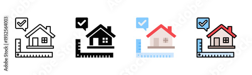 Roof Measurement Icon Pack In Multiple Styles