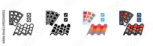 Roof Color Selection Icon Pack In Multiple Styles