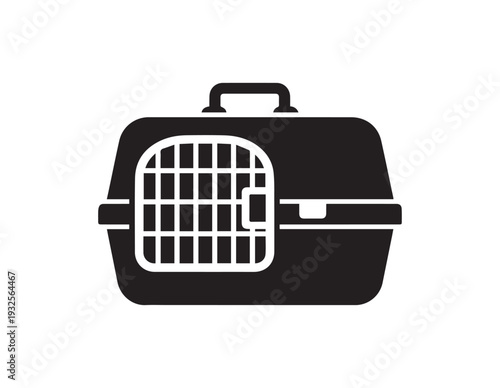 portable pet travel carrier box with secure door for safe animal transportation and airline approved transport silhouette