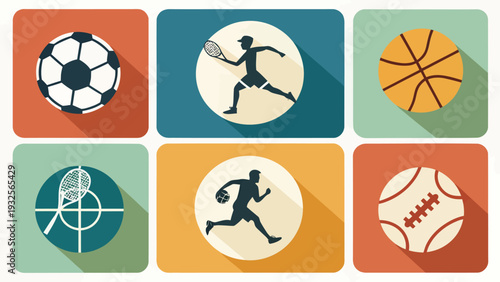 Vibrant sports icons for dynamic design projects and presentations
