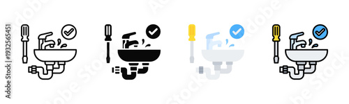 Faucet Installation Icon Pack In Multiple Styles
