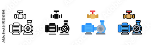 Water Pump Icon Pack In Multiple Styles