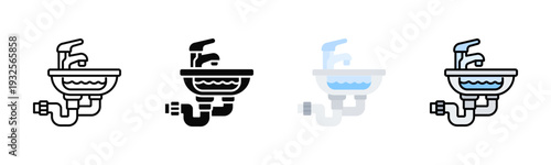 Sink Drain Icon Pack In Multiple Styles