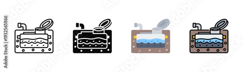 Septic Tank Icon Pack In Multiple Styles