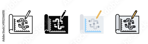 Plumbing Plan Icon Pack In Multiple Styles