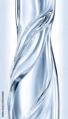 Abstract Light Reflecting Curve Pattern with Glass Fluid Lines Reflecting Light in a Smooth Design