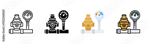 Water Pressure Control Icon Pack In Multiple Styles