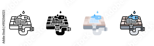 Shower Drain Icon Pack In Multiple Styles