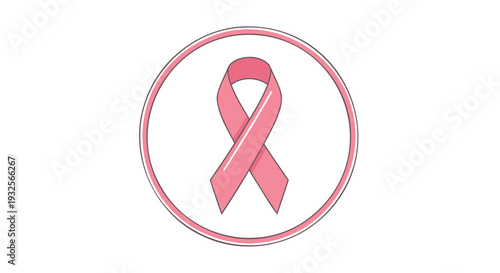 Pink breast cancer awareness ribbon icon vector