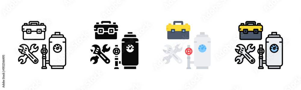 Obraz premium Utility Room Icon Pack In Multiple Styles