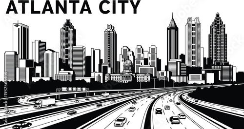 Detailed Black and White Vector Illustration of a Luxury Suburban Residence Featuring a Detached Two Car Garage Manicured Landscaping and Elegant Architectural Design for Real Estate