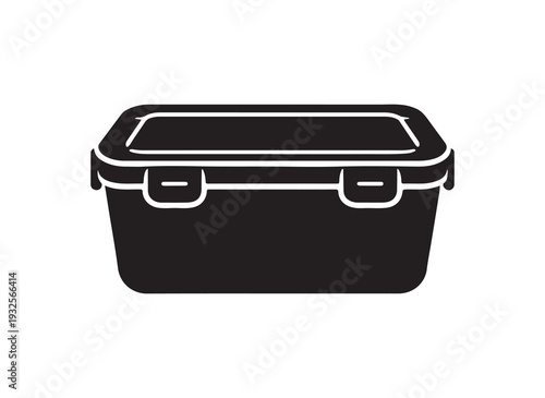 airtight food storage container with secure lid for kitchen organization silhouette