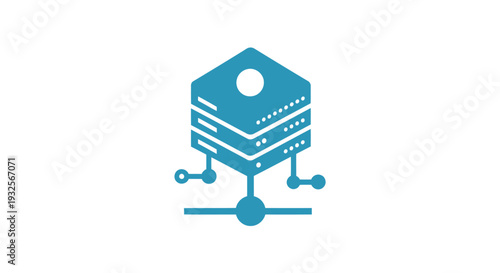 Abstract representation of a networked server cluster technology.