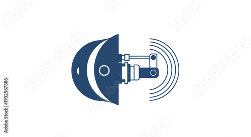Abstract representation of a technological device emitting signals.