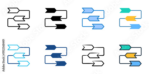 Coaching model icons set multiple style collection. Editable stroke 
