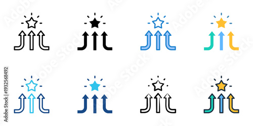 Values alignment icons set multiple style collection. Editable stroke 
