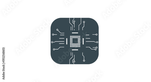 Central Processing Unit Microchip with Circuit Board Connections.