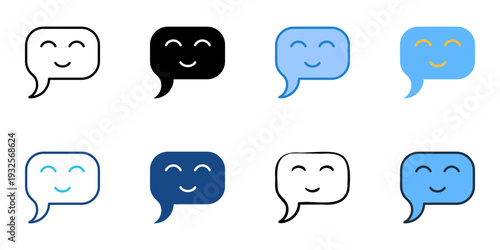 Affirmations icons set multiple style collection. Editable stroke 
