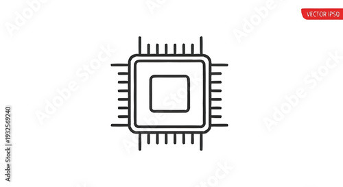 Central Processing Unit Icon Microchip Technology Component.