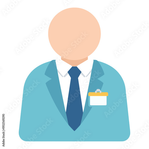 Bald Man In Suit Vector Icon