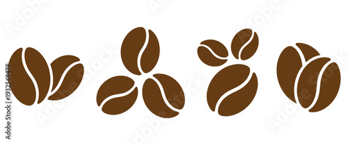 Brown coffee bean icons