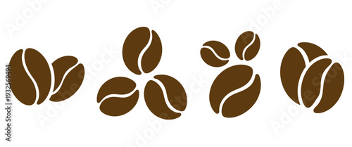 Brown coffee bean icons