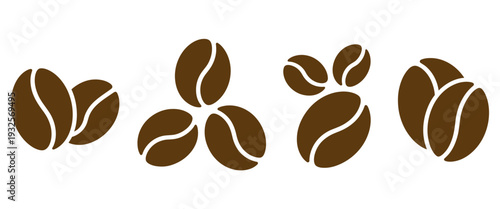 Brown coffee bean icons
