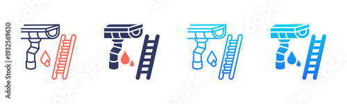 Gutter Installation Icon Pack In Multiple Styles