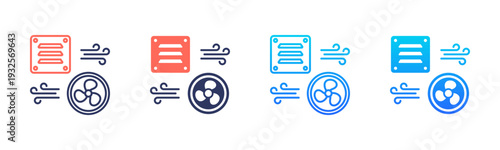 Roof Ventilation Icon Pack In Multiple Styles