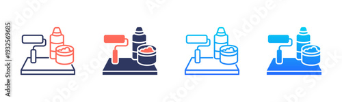 Flat Roof Icon Pack In Multiple Styles
