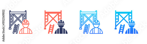 Roof Scaffold Icon Pack In Multiple Styles