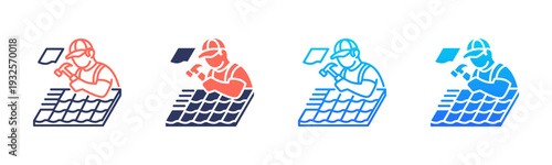 Roof Renovation Icon Pack In Multiple Styles