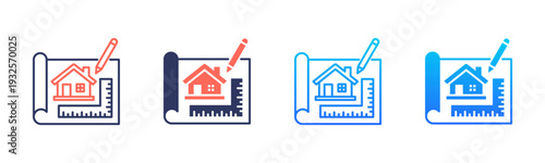 Roof Sketch Icon Pack In Multiple Styles