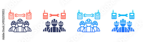 Roof Contractor Team Icon Pack In Multiple Styles