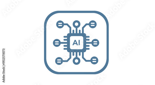 Artificial Intelligence Chip Icon Representing Advanced Technology.