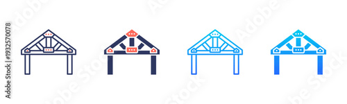 Roof Truss Icon Pack In Multiple Styles