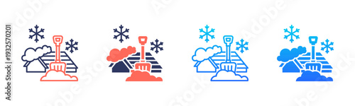 Roof Snow Removal Icon Pack In Multiple Styles