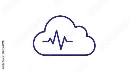 Cloud icon with heartbeat line inside symbolizing health monitoring.