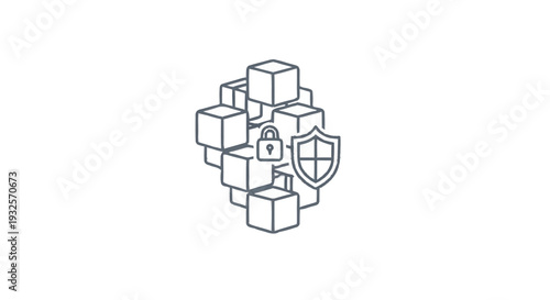 Blockchain security and data protection concept illustration.