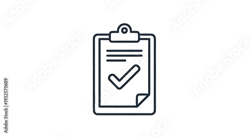 Clipboard with Check Mark and Document Icon.