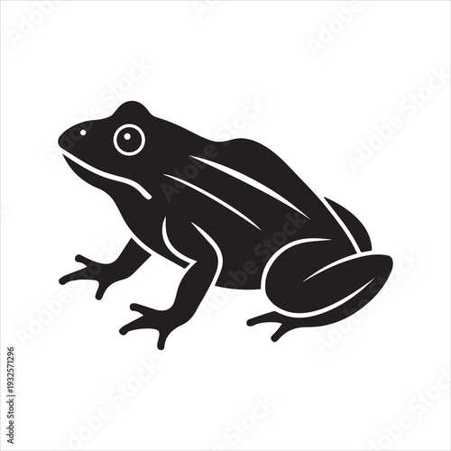 African bullfrog silhouette black vector icon