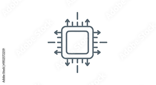 Central Processing Unit with Arrows Indicating Data Flow.