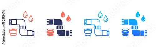 Water Pipe Icon Pack In Multiple Styles